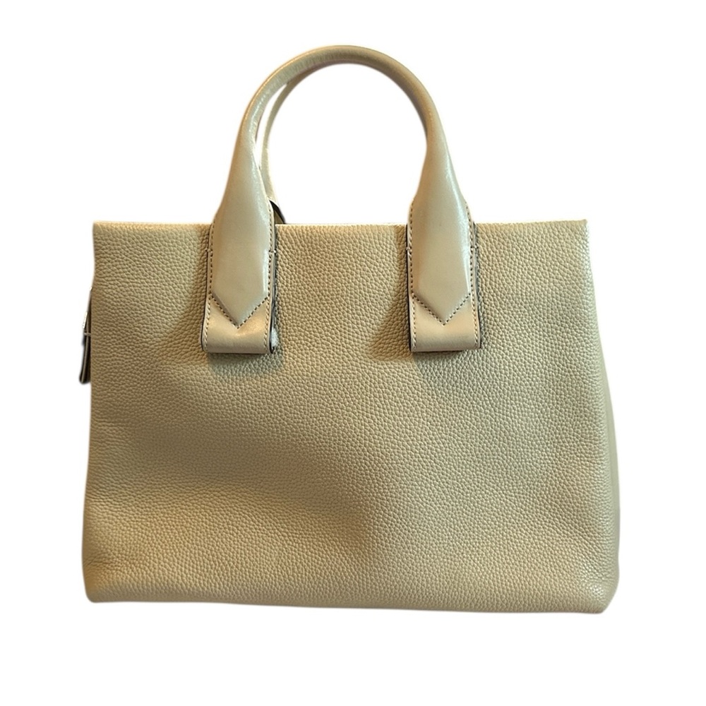 Michael Kors large Rollins pebbled leather satchel in the color oat - Picture 2 of 12